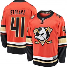 Men's Fanatics Branded Anaheim Ducks Anthony Stolarz Orange Breakaway 2019/20 Alternate Jersey - Premier