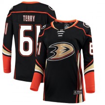 Women's Fanatics Branded Anaheim Ducks Troy Terry Black Home Jersey - Authentic
