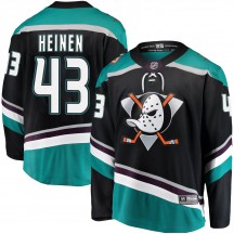 Men's Fanatics Branded Anaheim Ducks Danton Heinen Black ized Alternate Jersey - Breakaway