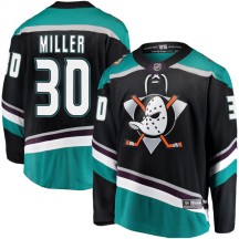 Men's Fanatics Branded Anaheim Ducks Ryan Miller Black Alternate Jersey - Breakaway