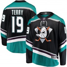 Men's Fanatics Branded Anaheim Ducks Troy Terry Black Alternate Jersey - Breakaway