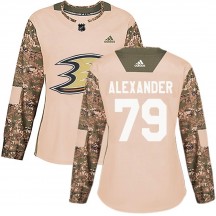 Women's Adidas Anaheim Ducks Gage Alexander Camo Veterans Day Practice Jersey - Authentic