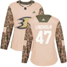 Women's Adidas Anaheim Ducks Hampus Lindholm Camo Veterans Day Practice Jersey - Authentic