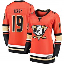 Women's Fanatics Branded Anaheim Ducks Troy Terry Orange Breakaway 2019/20 Alternate Jersey - Premier