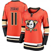 Women's Fanatics Branded Anaheim Ducks Trevor Zegras Orange Breakaway 2019/20 Alternate Jersey - Premier