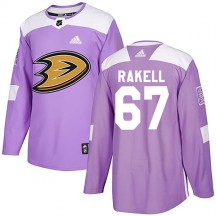 Youth Adidas Anaheim Ducks Rickard Rakell Purple Fights Cancer Practice Jersey - Authentic