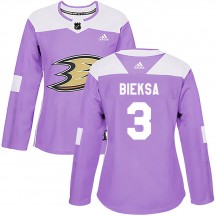 Women's Adidas Anaheim Ducks Kevin Bieksa Purple Fights Cancer Practice Jersey - Authentic