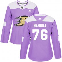 Women's Adidas Anaheim Ducks Josh Mahura Purple Fights Cancer Practice Jersey - Authentic