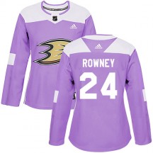 Women's Adidas Anaheim Ducks Carter Rowney Purple Fights Cancer Practice Jersey - Authentic