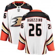 Men's Fanatics Branded Anaheim Ducks Andrew Agozzino White ized Away Jersey - Breakaway