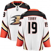 Men's Fanatics Branded Anaheim Ducks Troy Terry White Away Jersey - Breakaway