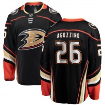 Men's Fanatics Branded Anaheim Ducks Andrew Agozzino Black ized Home Jersey - Breakaway