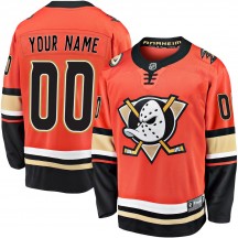 Youth Fanatics Branded Anaheim Ducks Custom Orange Custom Breakaway 2019/20 Alternate Jersey - Premier