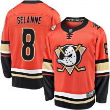 Youth Fanatics Branded Anaheim Ducks Teemu Selanne Orange Breakaway 2019/20 Alternate Jersey - Premier