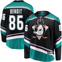 Youth Fanatics Branded Anaheim Ducks Simon Benoit Black Alternate Jersey - Breakaway