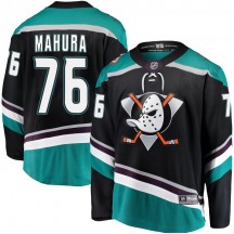 Youth Fanatics Branded Anaheim Ducks Josh Mahura Black Alternate Jersey - Breakaway
