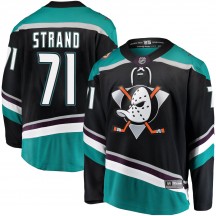 Youth Fanatics Branded Anaheim Ducks Austin Strand Black Alternate Jersey - Breakaway