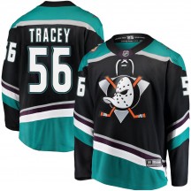 Youth Fanatics Branded Anaheim Ducks Brayden Tracey Black Alternate Jersey - Breakaway