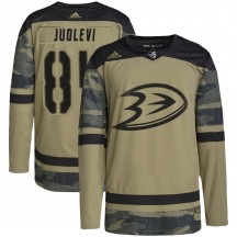 Men's Adidas Anaheim Ducks Olli Juolevi Camo Military Appreciation Practice Jersey - Authentic