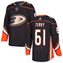 Men's Adidas Anaheim Ducks Troy Terry Black Home Jersey - Authentic