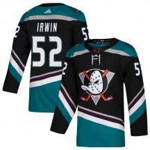 Men's Adidas Anaheim Ducks Matt Irwin Black ized Teal Alternate Jersey - Authentic