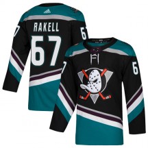 Men's Adidas Anaheim Ducks Rickard Rakell Black Teal Alternate Jersey - Authentic