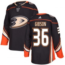 Men's Adidas Anaheim Ducks John Gibson Black Jersey - Authentic