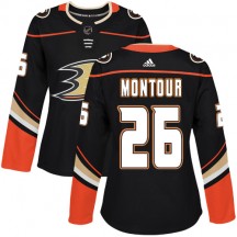 Women's Adidas Anaheim Ducks Brandon Montour Black Home Jersey - Authentic