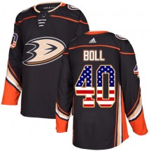 Men's Adidas Anaheim Ducks Jared Boll Black USA Flag Fashion Jersey - Authentic
