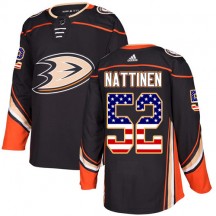Men's Adidas Anaheim Ducks Julius Nattinen Black USA Flag Fashion Jersey - Authentic
