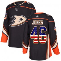 Youth Adidas Anaheim Ducks Max Jones Black USA Flag Fashion Jersey - Authentic
