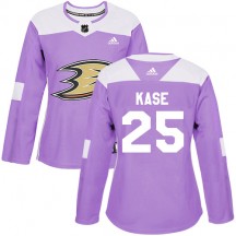 Women's Adidas Anaheim Ducks Ondrej Kase Purple Fights Cancer Practice Jersey - Authentic