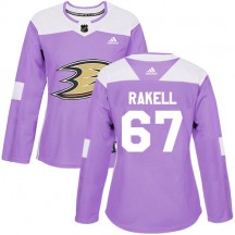 Women's Adidas Anaheim Ducks Rickard Rakell Purple Fights Cancer Practice Jersey - Authentic