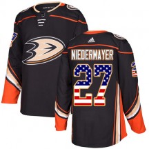 Youth Adidas Anaheim Ducks Scott Niedermayer Black USA Flag Fashion Jersey - Authentic