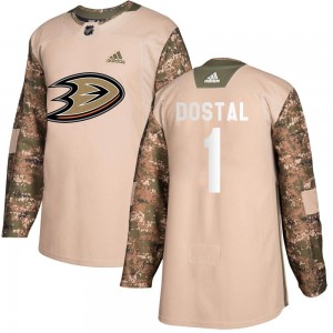 Youth Adidas Anaheim Ducks Lukas Dostal Camo Veterans Day Practice Jersey - Authentic