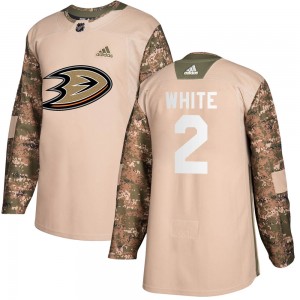 Youth Adidas Anaheim Ducks Colton White White Camo Veterans Day Practice Jersey - Authentic