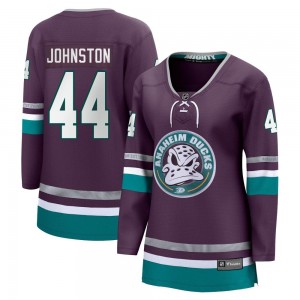 Women's Fanatics Branded Anaheim Ducks Ross Johnston Purple 30th Anniversary Breakaway Jersey - Premier