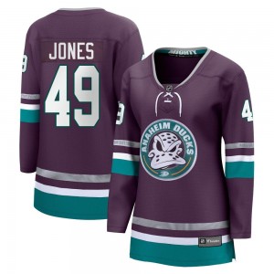 Women's Fanatics Branded Anaheim Ducks Max Jones Purple 30th Anniversary Breakaway Jersey - Premier