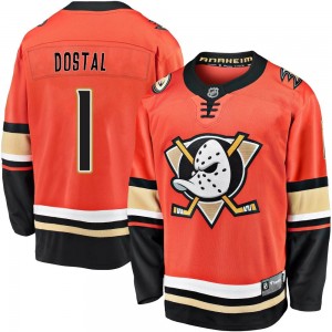 Men's Fanatics Branded Anaheim Ducks Lukas Dostal Orange Breakaway 2019/20 Alternate Jersey - Premier