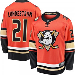 Men's Fanatics Branded Anaheim Ducks Isac Lundestrom Orange Breakaway 2019/20 Alternate Jersey - Premier