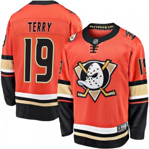 Men's Fanatics Branded Anaheim Ducks Troy Terry Orange Breakaway 2019/20 Alternate Jersey - Premier