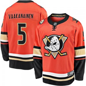 Men's Fanatics Branded Anaheim Ducks Urho Vaakanainen Orange Breakaway 2019/20 Alternate Jersey - Premier