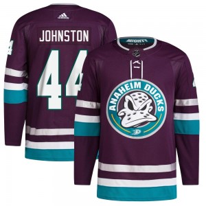 Men's Adidas Anaheim Ducks Ross Johnston Purple 30th Anniversary Primegreen Jersey - Authentic