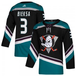 Youth Adidas Anaheim Ducks Kevin Bieksa Black Teal Alternate Jersey - Authentic