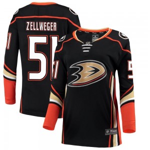 Women's Fanatics Branded Anaheim Ducks Olen Zellweger Black Home Jersey - Breakaway