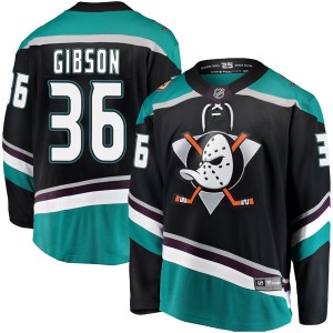 Men's Fanatics Branded Anaheim Ducks John Gibson Black Alternate Jersey - Breakaway