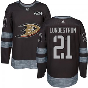 Youth Anaheim Ducks Isac Lundestrom Black 1917-2017 100th Anniversary Jersey - Authentic