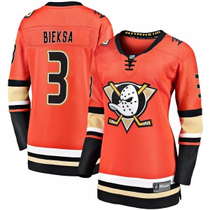 Women's Fanatics Branded Anaheim Ducks Kevin Bieksa Orange Breakaway 2019/20 Alternate Jersey - Premier