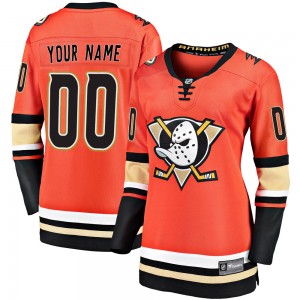Women's Fanatics Branded Anaheim Ducks Custom Orange Custom Breakaway 2019/20 Alternate Jersey - Premier
