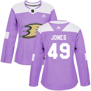Women's Adidas Anaheim Ducks Max Jones Purple Fights Cancer Practice Jersey - Authentic